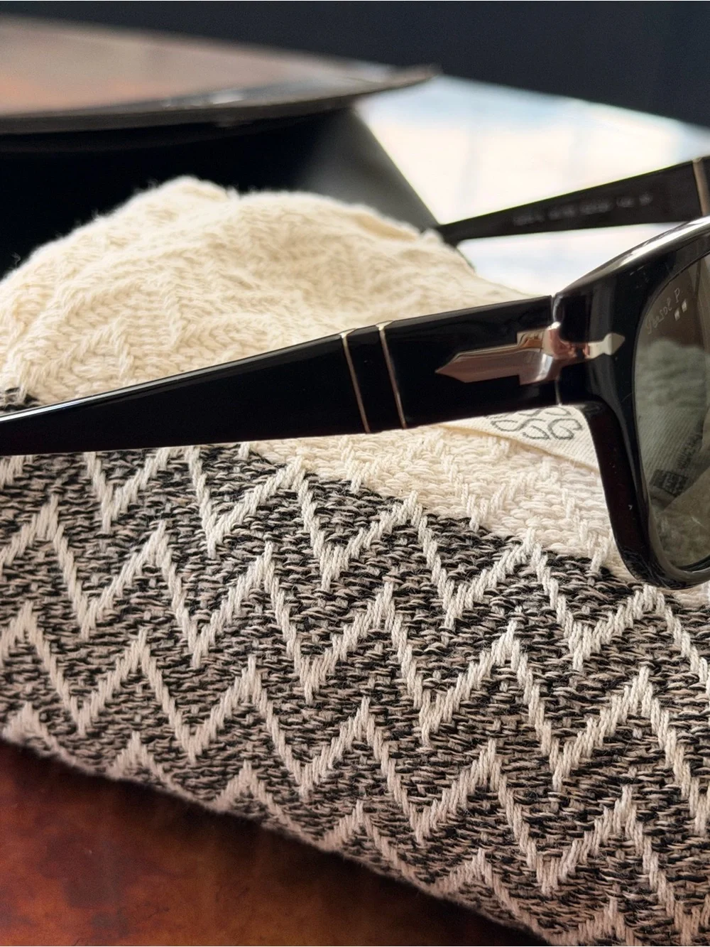 Persol Black Frame Sunglasses with Dark Polarized Lenses-excellent condition
